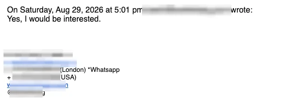 Positive cold email reply from a prospect: Yes, I would be interested.
