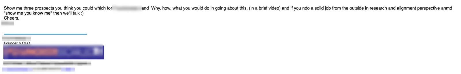 Positive cold email reply from a prospect: Show me you know me, then we'll talk.