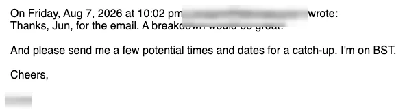 Positive cold email reply from a prospect: A breakdown would be great!