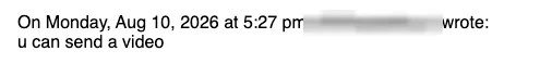 Positive cold email reply from a prospect: u can send a video