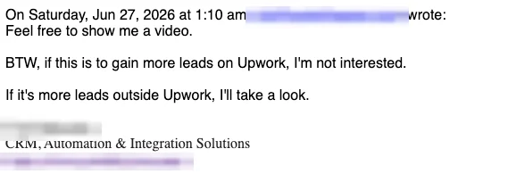 Positive cold email reply from a prospect: Feel free to show me a video.